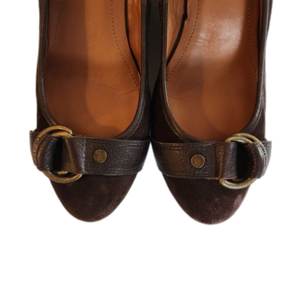Calvin Klein brown suede wedge mule heels, size 9 - Picture 8 of 8